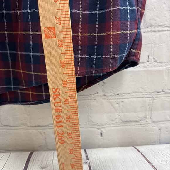 LL Bean Mens Large Flannel Shirt Blue and Red Plaid Button Down Traditional Fit - Picture 5 of 10